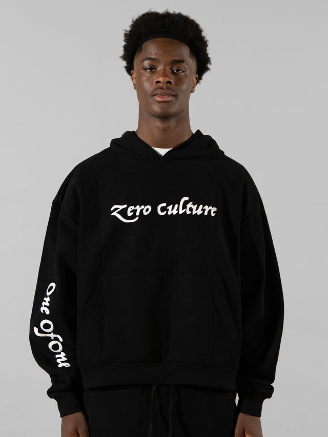 Zero Culture Puff Print Hoodies - Black