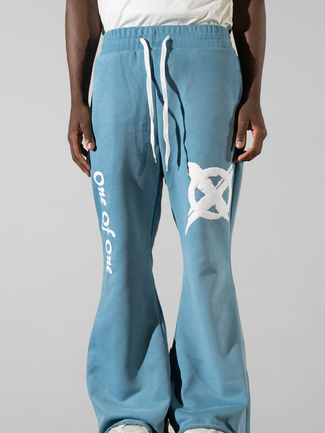 Zero culture puff print pants -Blue