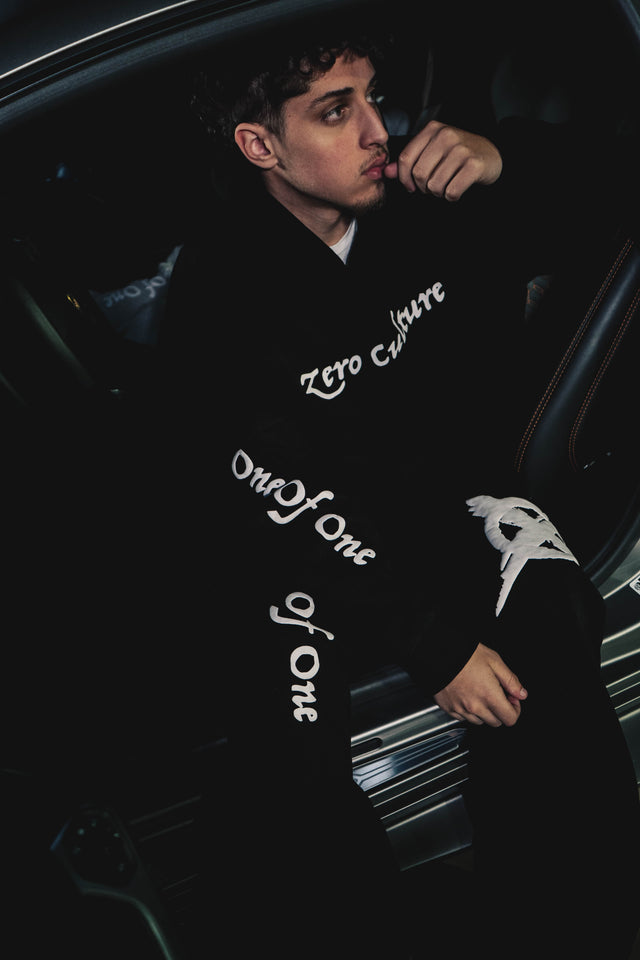 Zero Culture Puff Print Hoodies - Black