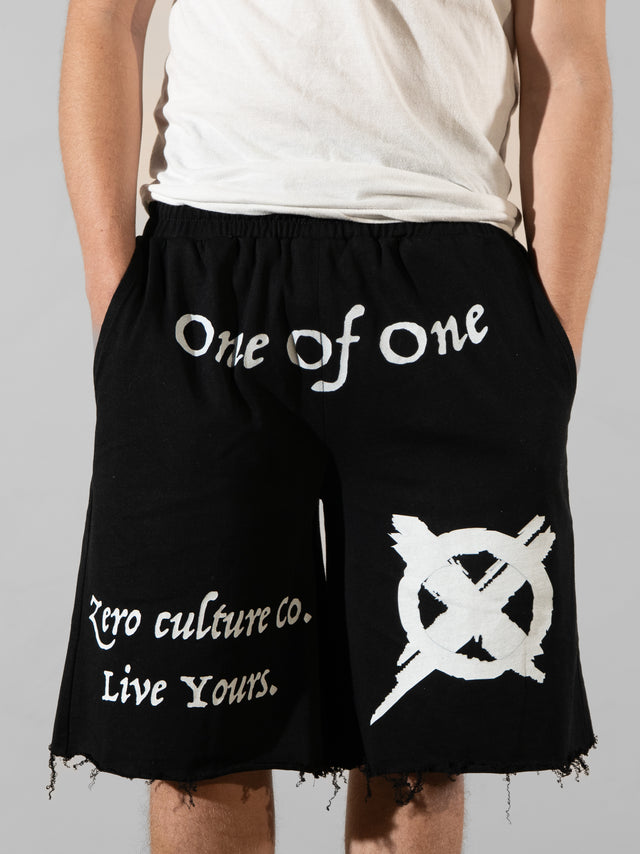 Zero culture puff print shorts - Black