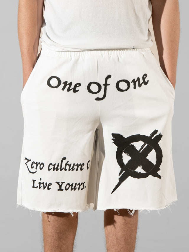 Zero culture puff print shorts - White