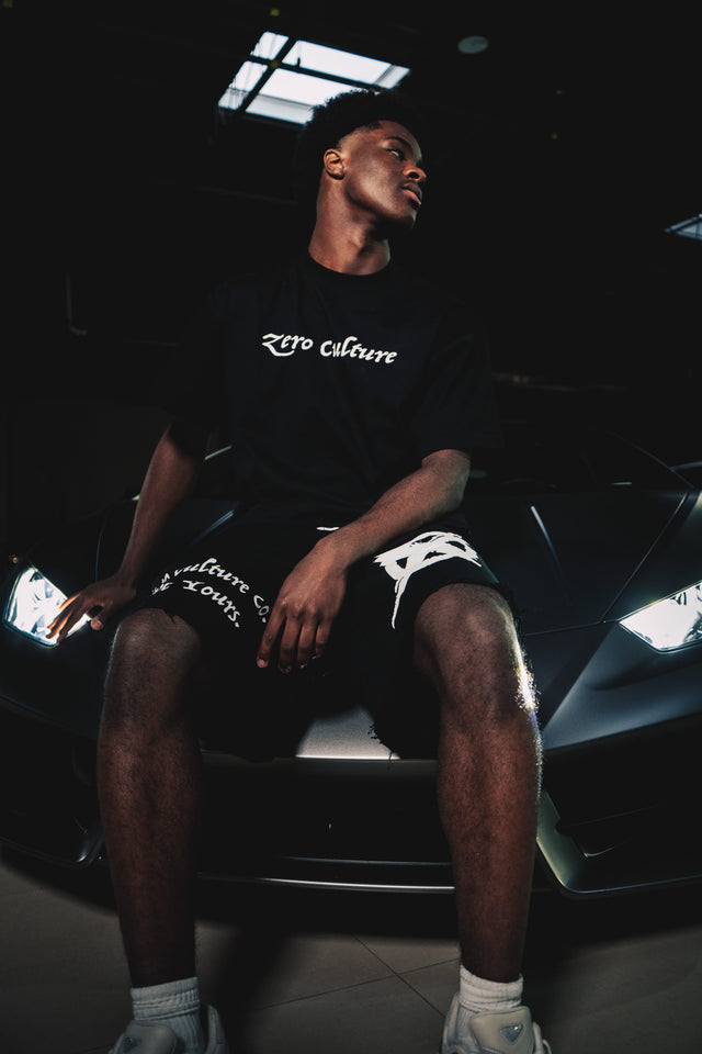 Zero culture puff print shorts - Black